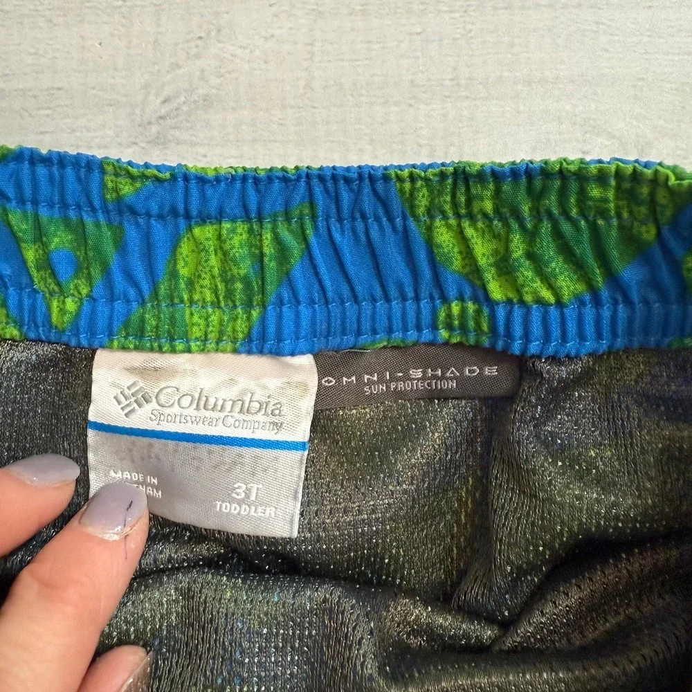 Columbia kids green blue swim shorts‎ board short 3T